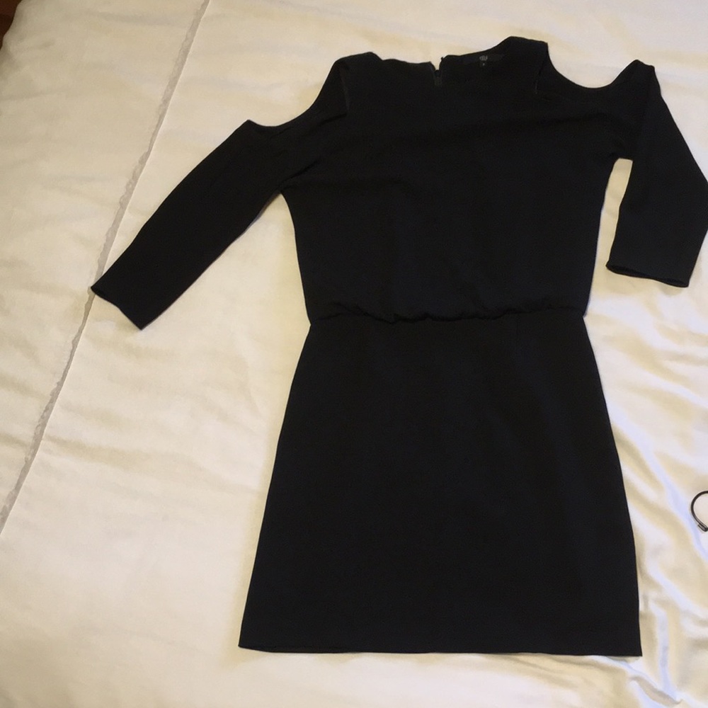 Black tibi cold shoulder mini dress